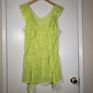 Victoria's Secret Neon Yellow Lace Swim Coverup